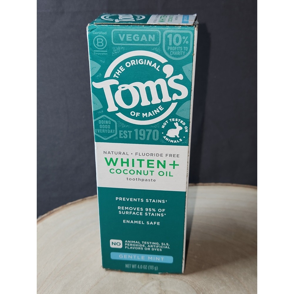 Tom's Toothpaste Whiten + Coconut Oil Gentle Mint 4oz~Exp‎ 03/2028